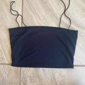 Black cropped tank top.